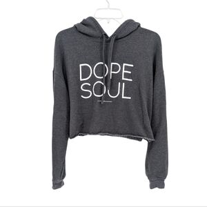 Karmavore Dope Soul Crop Hoodie Grey Size Medium
